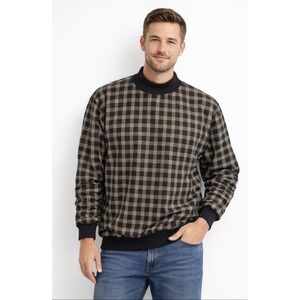 Cross Creek Golf Pullover Mens XL Black Plaid Active Protective Outdoors Vintage